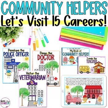 Preview of Careers & Community Helpers Lesson, Virtual Career Day, Careers Posters