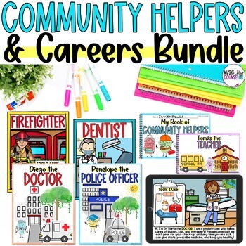 Preview of Careers & Community Helpers Lessons, Activities, & Games BUNDLE