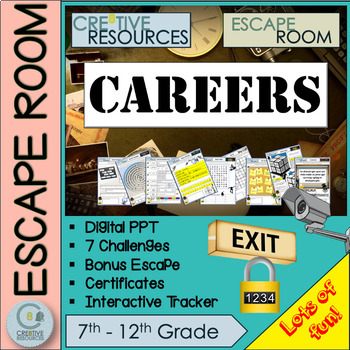 Preview of Careers Escape Room (Jobs | Skills | Work | Employment...)