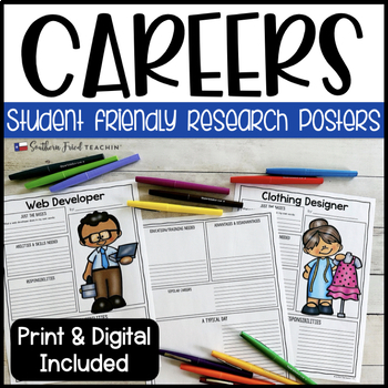 Preview of Careers & Occupations Research Project Posters - Printable & Digital