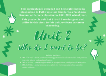 Preview of Careers - Unit 2: Who Do I Want To Be?