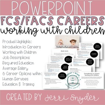 Preview of Careers Working with Children PowerPoint - FACS, FCS Child Development Careers