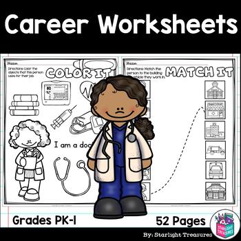 Preview of Careers and Community Helpers Worksheets for Early Learners