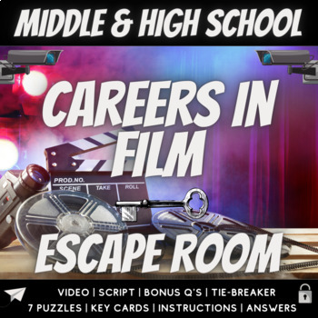 Preview of Careers in Film Escape Room