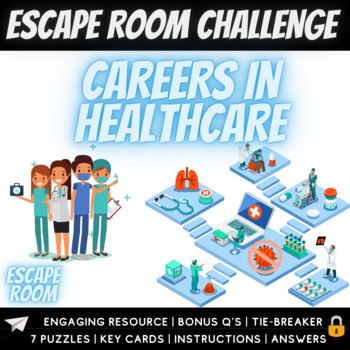 Preview of Careers in Healthcare Escape Room Challenge (Work Life | Pay | Opportunities)