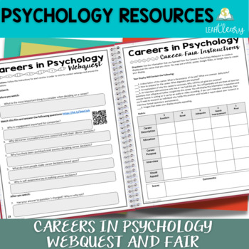Preview of Careers in Psychology Webquest and Career Fair