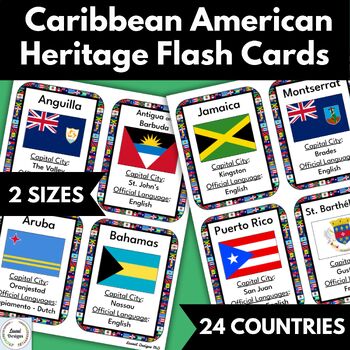 Preview of Caribbean American Heritage Month Flag Flash Cards