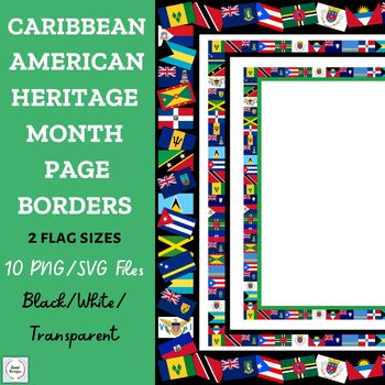 Preview of Caribbean American Heritage Month Flag Page Borders PNG/SVG