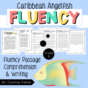 Preview of Caribbean Angelfish Reading Fluency Passage & Comprehension {Grade 8}
