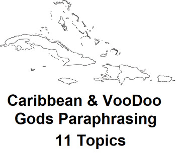 Preview of Caribbean & VooDoo Gods Paraphrasing Worksheet Bundle (11 Topics)