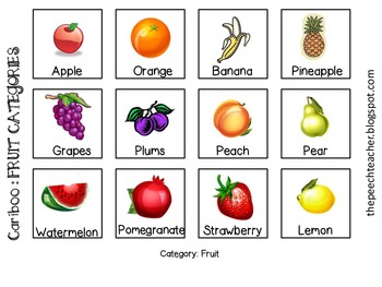 Cariboo Categories: Animals, Fruit, Vegetables, and Transportation