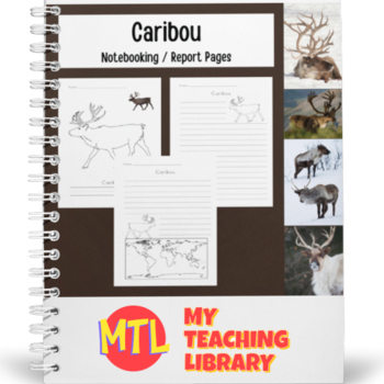 Preview of Caribou - Reindeer | Notebooking Pages