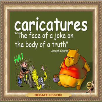 Preview of Caricatures – The  right to express an opinion ESL, EFL, ELL adult conversation