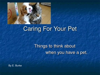 Preview of Caring For Your Pet