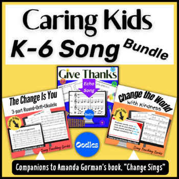 Preview of Caring Kids Song Orff Bundle for SEL Through Empathy, Kindness, & Social Action