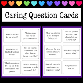 Preview of Caring Question / Scenario Prompts - Conversation Cards