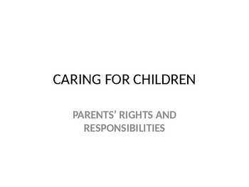 Preview of Caring for Children-Parents' Rights and Responsibilities