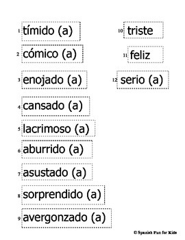 Caritas A fun activity to teach emotions in Spanish by Music and