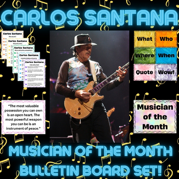 Preview of Carlos Santana - Musician of the Month (Musician Spotlight) Bulletin Board Set