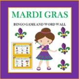 Mardi Gras Bingo Game and Word Wall