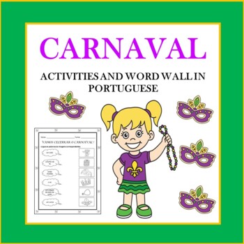 Preview of Carnaval/Mardi Gras Portuguese Activities and Word Wall