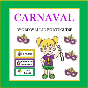 Preview of Carnaval/Mardi Gras Portuguese Word Wall
