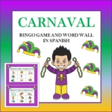 SPANISH Carnaval/Mardi Gras Bingo Game and Word Wall