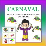 SPANISH Carnaval/Mardi Gras Memory Game and Word Wall