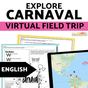 Preview of Carnaval Spanish Carnival Virtual Field Trip for Spanish Class IN ENGLISH