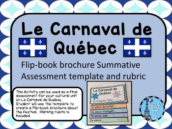 Preview of Carnaval de Quebec Flipbook brochure Activity with Rubric