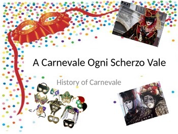 Preview of Carnevale in Italia-- Novice Mid/High -- Italian PPT Reading