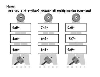 Preview of Carnival Game Multiplication
