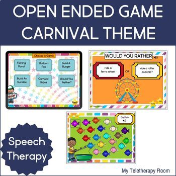 Preview of Open Ended Game for Speech Therapy; Carnival Theme