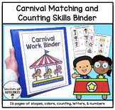 Carnival Matching and Counting Binder (Colors, Letters, Nu