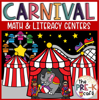 Preview of Carnival Math Phonics Letters and Literacy Center Activities | celebration | EOY