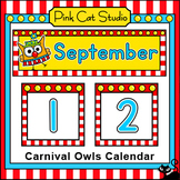 Owl Calendar Set - Circus Theme Classroom Decor