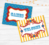 Carnival Party Signs - Editable Text PDF - Adobe Reader - 