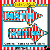 Carnival Theme Centers Signs - Circus Classroom Decor