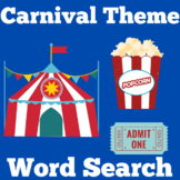 Carnival Theme Day | Worksheet Word Search Activity Pre K,