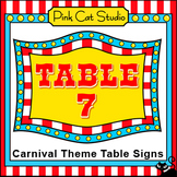 Carnival Theme Table Signs - Circus Classroom Decor