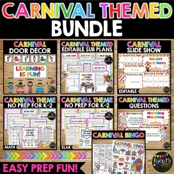 Preview of Carnival Themed BUNDLE | Bingo | Bulletin Board Decor | Amusement Park