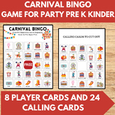 Carnival Themed Bingo for End of Year Party Birthday Carni