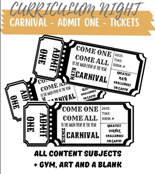 Carnival Tickets - Partially Editable by Cute as Pi | TPT