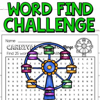 Carnival Word Search for Kids