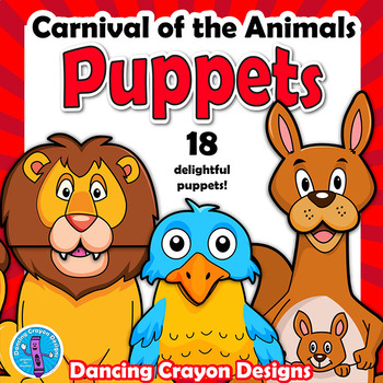 Preview of Carnival of the Animals Craft Activity | Camille Saint Saens | Paper Bag Puppet