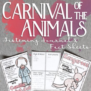 Preview of Carnival of the Animals Listening Journal & Fact Sheets