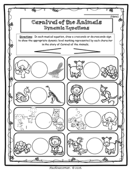 Carnival Of The Animals Fun Activity Packet Enhancement Worksheets Pdf