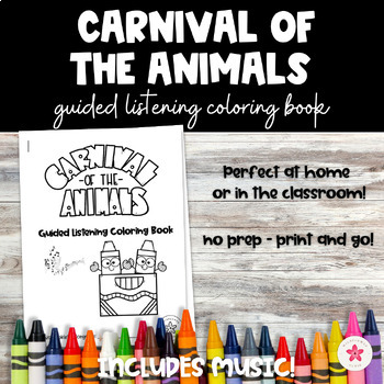 Preview of Music Composer Listening Activity | Carnival of the Animals Color and Listen