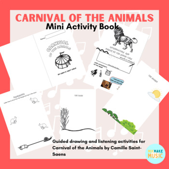 Preview of Carnival of the Animals Mini Listening Activity Book