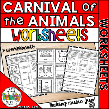 Preview of Carnival of the Animals Worksheets